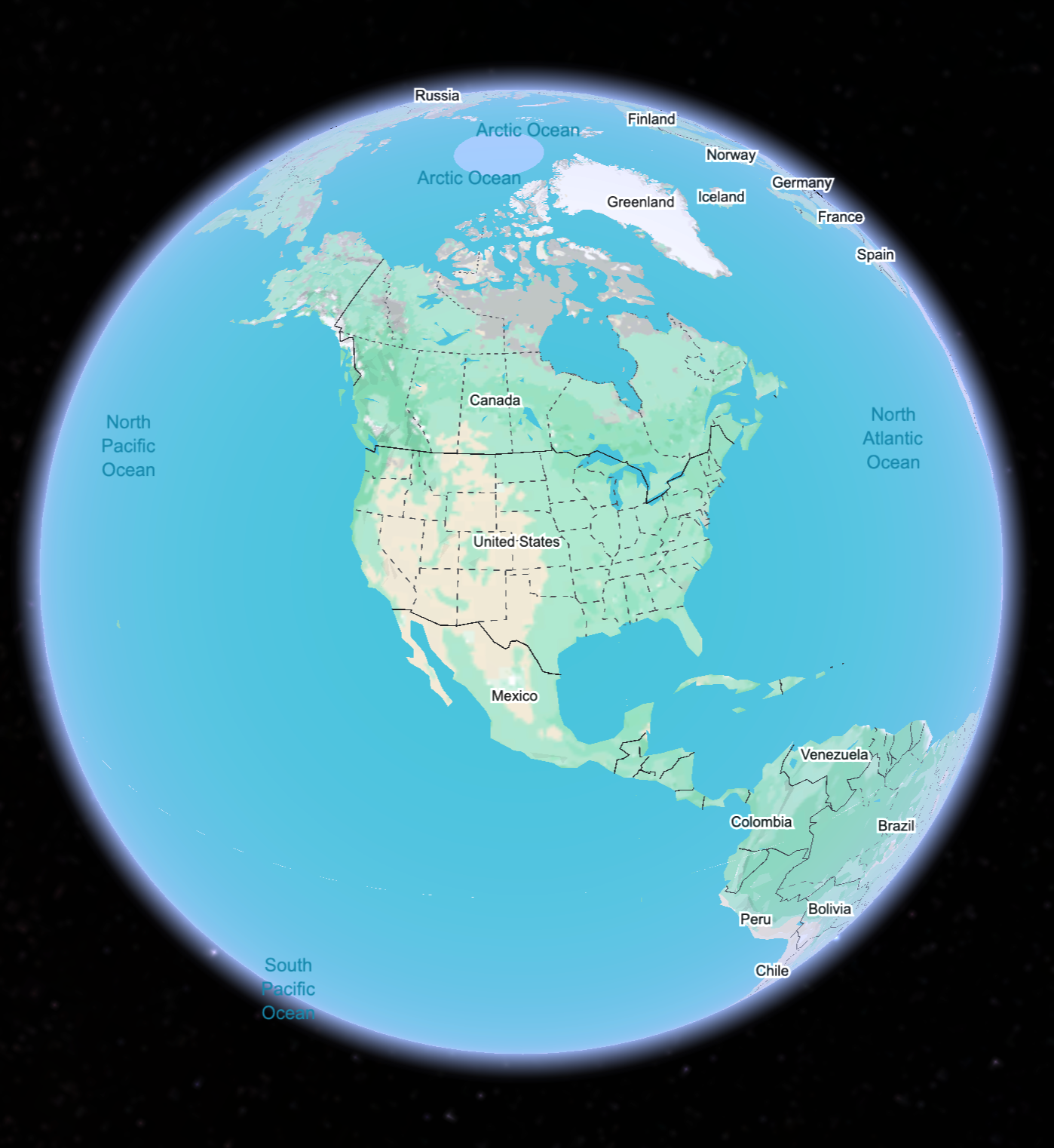 A google earth view almost as bad as the logo centering the US. A google earth view almost as bad as the logo centering the US.