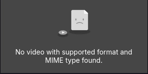 Screenshot of error
No video with supported format and MIME type found